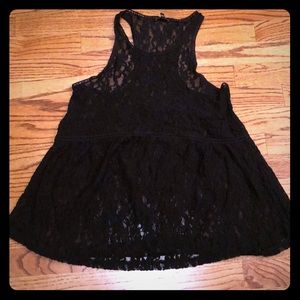 DONATED black lace baby doll top w/racer-back